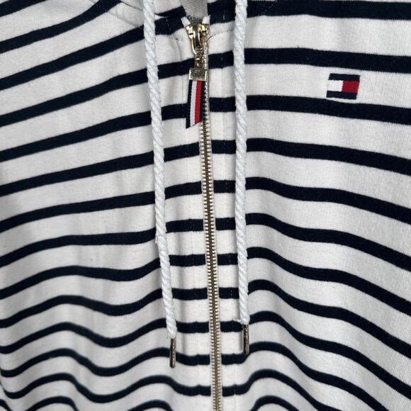 Tommy Hilfiger Nautical Look Full Zip Hooded Sweatshirt Jacket Women’s Size L - Picture 6 of 11